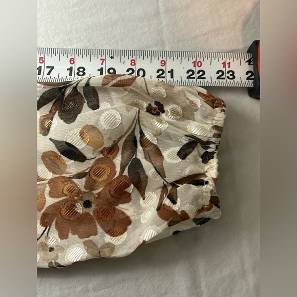 Susan Graver Petite Sheer Floral Woven Clip Dot Button Front Tunic XLP - Picture 10 of 15